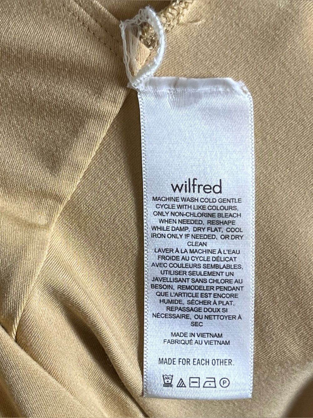 Aritzia Wilfred Saturn Wrap Bodycon Mini Dress Sandy Beige Small - Picture 12 of 14